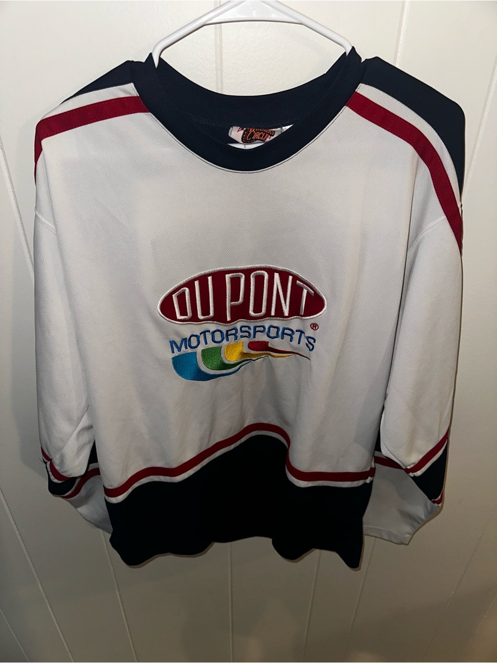Men's White Navy & Red Racing Jersey